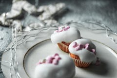 Symbolic photo of sweet white, snowy Christmas stock photo Symbolic photo of sweet white, snowy Christmas stock photo