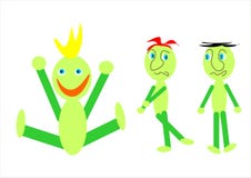 A Group Of 3d Male Icon Toon Characters Voting Stock Illustration