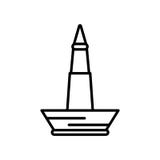 Symbolsvektor för nationell monument som MONAS isoleras på vit bakgrund, tecknet för nationell monument MONAS, linjen eller det l vektor illustrationer Symbolsvektor för nationell monument som MONAS isoleras på vit bakgrund, tecknet för nationell monument MONAS, linjen eller det l vektor illustrationer