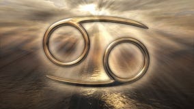 Symbool van de horoscoopkanker van de mysticus het gouden dierenriem het 3d teruggeven royalty-vrije illustratie Symbool van de horoscoopkanker van de mysticus het gouden dierenriem het 3d teruggeven royalty-vrije illustratie