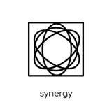 Synergismepictogram In modern vlak lineair vectorsynergismepictogram op w vector illustratie Synergismepictogram In modern vlak lineair vectorsynergismepictogram op w vector illustratie