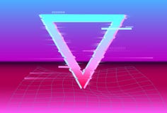 Synthwave futurystyczny geometryczny szczegół w stylu z Neonową laserową siatką Usterka skutek VHS retro Vaporwave r?wnie? zwr?ci royalty ilustracja Synthwave futurystyczny geometryczny szczegół w stylu z Neonową laserową siatką Usterka skutek VHS retro Vaporwave r?wnie? zwr?ci royalty ilustracja