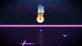 synthwave retro design icon of thermometer stock illustration synthwave retro design icon of thermometer stock illustration