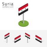 Syria zaznacza, wektorowy ustawiający 3D isometric płaskie ikony royalty ilustracja Syria zaznacza, wektorowy ustawiający 3D isometric płaskie ikony royalty ilustracja