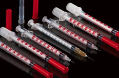 Syringes For Injection Of Insulin Royalty Free Stock Photography