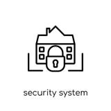 System bezpieczeństwa ikona Modna nowożytna płaska liniowa wektorowa ochrona ilustracji System bezpieczeństwa ikona Modna nowożytna płaska liniowa wektorowa ochrona ilustracji