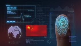 Système d'identification de balayage biométrique d'empreinte digitale Nationalité de la Chine illustration de vecteur Système d'identification de balayage biométrique d'empreinte digitale Nationalité de la Chine illustration de vecteur