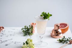Szampański grapefruitowy i kosmos kopii zdjęcie stock Szampański grapefruitowy i kosmos kopii zdjęcie stock