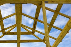 Szczegóły budowa drewniany dach, zadasza szalunek struktury system obrazy stock Szczegóły budowa drewniany dach, zadasza szalunek struktury system obrazy stock