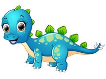 Szczęśliwa błękitna dinosaur kreskówka ilustracja wektor Szczęśliwa błękitna dinosaur kreskówka ilustracja wektor