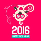 Szczęśliwy nowy rok 2016 z Małpim wektorem ilustracji Szczęśliwy nowy rok 2016 z Małpim wektorem ilustracji
