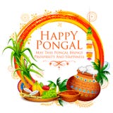 Szczęśliwy Pongal żniwa Wakacyjny festiwal tamil nadu India powitania Południowy tło ilustracja wektor Szczęśliwy Pongal żniwa Wakacyjny festiwal tamil nadu India powitania Południowy tło ilustracja wektor