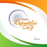 Sztandar z tekstem republika dzień w India Abstrakcjonistycznym tle z spływanie liniami kolory flaga państowowa India Sztandar z tekstem republika dzień w India Abstrakcjonistycznym tle z spływanie liniami kolory flaga państowowa India