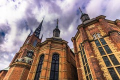 Sztokholm, Kwiecień - 07, 2017: Kościół Riddarholmen w Sztokholm fotografia stock Sztokholm, Kwiecień - 07, 2017: Kościół Riddarholmen w Sztokholm fotografia stock