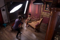 Séance photo du grand modèle image stock Séance photo du grand modèle image stock
