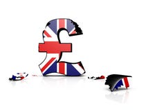 Símbolo da libra britânica golpeada após o Brexit ilustração royalty free Símbolo da libra britânica golpeada após o Brexit ilustração royalty free