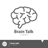 Símbolo del icono de la charla del cerebro stock de ilustración Símbolo del icono de la charla del cerebro stock de ilustración