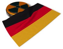 Símbolo nuclear e bandeira de Alemanha ilustração stock Símbolo nuclear e bandeira de Alemanha ilustração stock