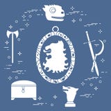 Símbolos da série de televisão da fantasia ilustração do vetor Símbolos da série de televisão da fantasia ilustração do vetor