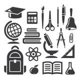 Símbolos de la educación y de la ciencia stock de ilustración Símbolos de la educación y de la ciencia stock de ilustración