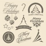 Símbolos do Natal e do ano novo e elementos do projeto ilustração stock Símbolos do Natal e do ano novo e elementos do projeto ilustração stock