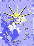 Símbolos dos planetas com a decoração no fundo ilustração do vetor Símbolos dos planetas com a decoração no fundo ilustração do vetor