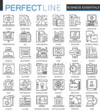 Símbolos esenciales del concepto del esquema del negocio Línea fina perfecta iconos de la gestión de estrategia Estilo linear del libre illustration Símbolos esenciales del concepto del esquema del negocio Línea fina perfecta iconos de la gestión de estrategia Estilo linear del libre illustration