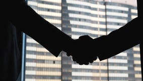 Sócio de Shaking Hands With do homem de negócios Concluíram um negócio ou um contrato video estoque Sócio de Shaking Hands With do homem de negócios Concluíram um negócio ou um contrato video estoque