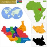 Södra Sudan översikt vektor illustrationer Södra Sudan översikt vektor illustrationer