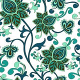 Sömlös modell av paisley den blom- prydnaden stock illustrationer Sömlös modell av paisley den blom- prydnaden stock illustrationer