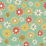 Sömlös modell för vektor med blommor av klotterbakgrund Blom- bakgrund för enkel romantisk färg i den drog handen vektor illustrationer Sömlös modell för vektor med blommor av klotterbakgrund Blom- bakgrund för enkel romantisk färg i den drog handen vektor illustrationer