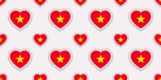 Sömlös modell för Vietnam flagga Vektorvietnames sjunker klistermärkear Förälskelsehjärtasymboler Textur för språkkurser stock illustrationer Sömlös modell för Vietnam flagga Vektorvietnames sjunker klistermärkear Förälskelsehjärtasymboler Textur för språkkurser stock illustrationer