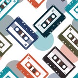 Sömlös modell med ljudband vektor illustrationer Sömlös modell med ljudband vektor illustrationer