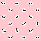 Sömlös vektormodell: Pandahuvud-/framsidamodell royaltyfri illustrationer Sömlös vektormodell: Pandahuvud-/framsidamodell royaltyfri illustrationer