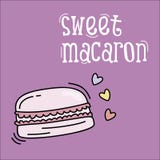 Süßer macaron Hintergrund mit Herzen lizenzfreie abbildung Süßer macaron Hintergrund mit Herzen lizenzfreie abbildung