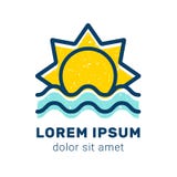 Słońce w dennym logo ilustracji Słońce w dennym logo ilustracji