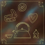 T?o stara bednarz ?ciana z zielonym grynszpanem i obrazkiem royalty ilustracja T?o stara bednarz ?ciana z zielonym grynszpanem i obrazkiem royalty ilustracja
