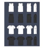 T-shirt en van mouwloze onderhemdenillustracion reeks stock illustratie T-shirt en van mouwloze onderhemdenillustracion reeks stock illustratie