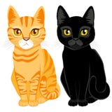 Tabby And Black Cats Stock Photography Tabby And Black Cats Stock Photography