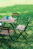Table Setting For A Garden Lunch Stock Photo Table Setting For A Garden Lunch Stock Photo