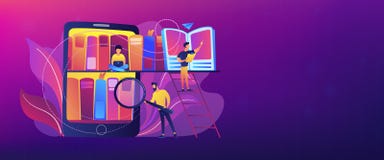E-library header or footer banner. royalty free illustration E-library header or footer banner. royalty free illustration