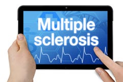 Tablet touchscreen with multiple sclerosis royalty free stock photos Tablet touchscreen with multiple sclerosis royalty free stock photos