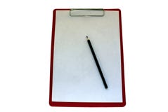 Tableta de la carpeta con el papel y un lápiz para el trabajo móvil imagen de archivo libre de regalías Tableta de la carpeta con el papel y un lápiz para el trabajo móvil imagen de archivo libre de regalías