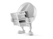 Tabletcharakter-Lesezeitung stock abbildung Tabletcharakter-Lesezeitung stock abbildung