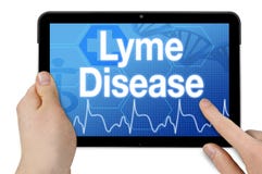 Tablette avec la maladie de lyme de diagnostic image stock Tablette avec la maladie de lyme de diagnostic image stock