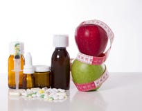 Tabletten en drugs voor gewichtsverlies stock foto's Tabletten en drugs voor gewichtsverlies stock foto's