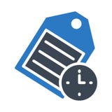 Tag time glyph color vector icon stock illustration Tag time glyph color vector icon stock illustration