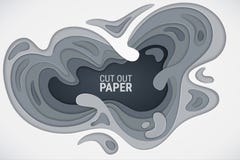 taglio della carta fogli di verde della pianta di effetto 3d… Strati ondulati bianchi, grigi e grigio scuro con un'ombra e un abb illustrazione di stock taglio della carta fogli di verde della pianta di effetto 3d… Strati ondulati bianchi, grigi e grigio scuro con un'ombra e un abb illustrazione di stock
