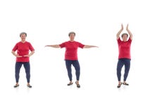 Tai chi forms performed by older woman royalty free stock photography Tai chi forms performed by older woman royalty free stock photography