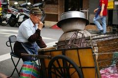 Taiwan hawker along the street stock images Taiwan hawker along the street stock images